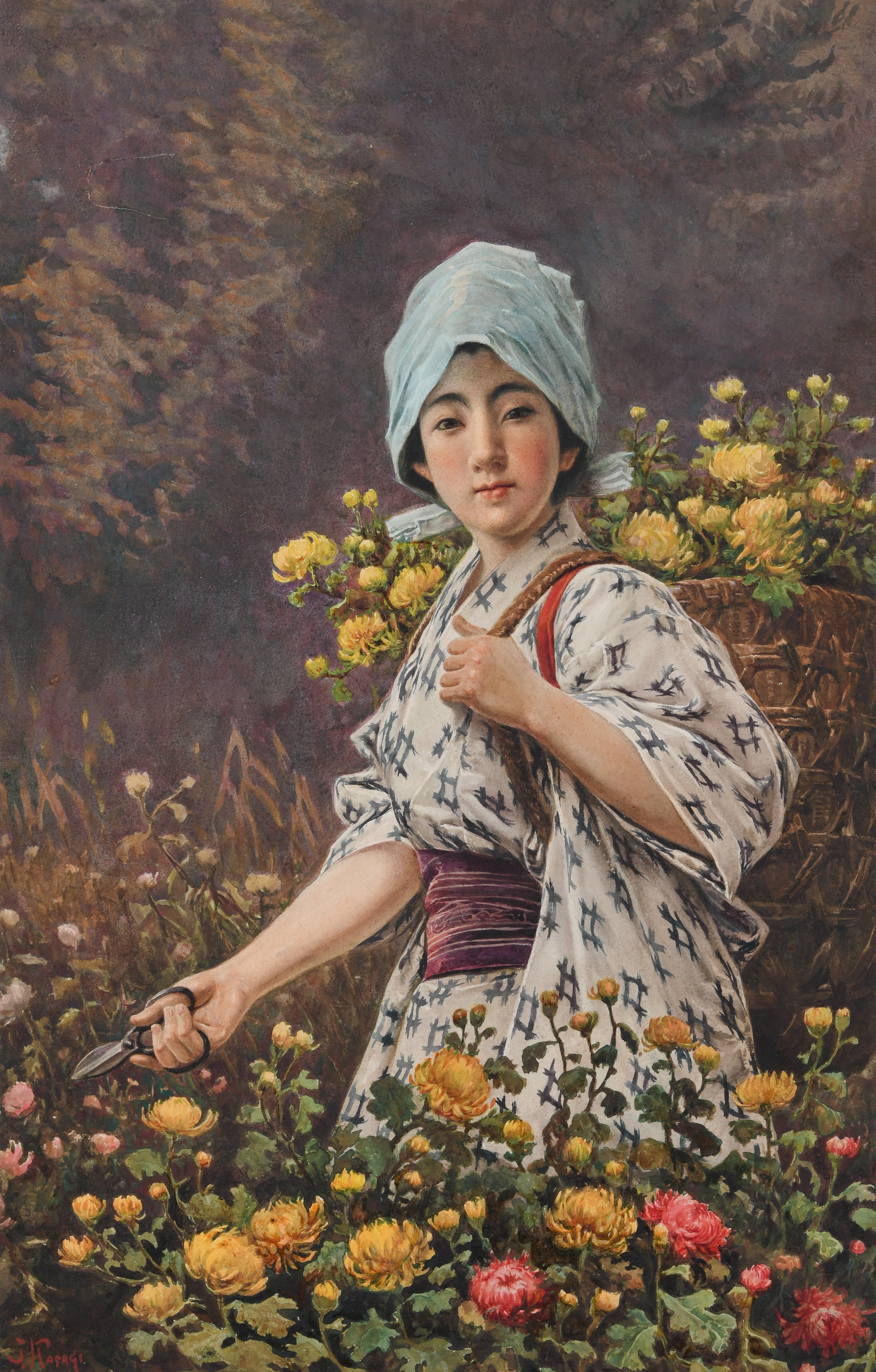 笠木治郎吉《花を摘む少女》1897-1912年.jpg